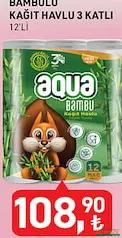 AQUA BAMBULU KAĞIT HAVLU 3 KATLI 12'Lİ AQUA BAMBULU KAĞIT HAVLU 3 KATLI 12'Lİ